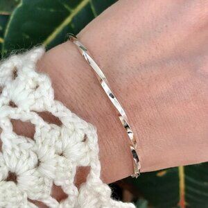 925 Sterling Silver Stackable Bangle Bracelet Thick Handmade Unisex